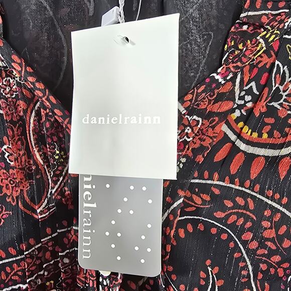 Daniel Rainn Chiffon Paisley Smocked Blouse Size Small NWT - Picture 4 of 10